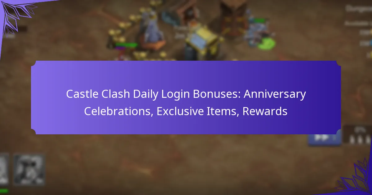 Castle Clash Daily Login Bonuses: Anniversary Celebrations, Exclusive Items, Rewards