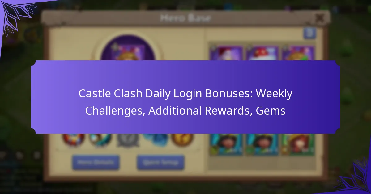 Castle Clash Daily Login Bonuses: Weekly Challenges, Additional Rewards, Gems