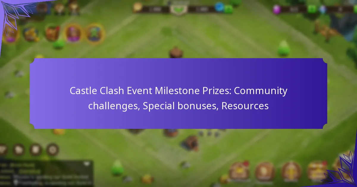Castle Clash Event Milestone Prizes: Community challenges, Special bonuses, Resources