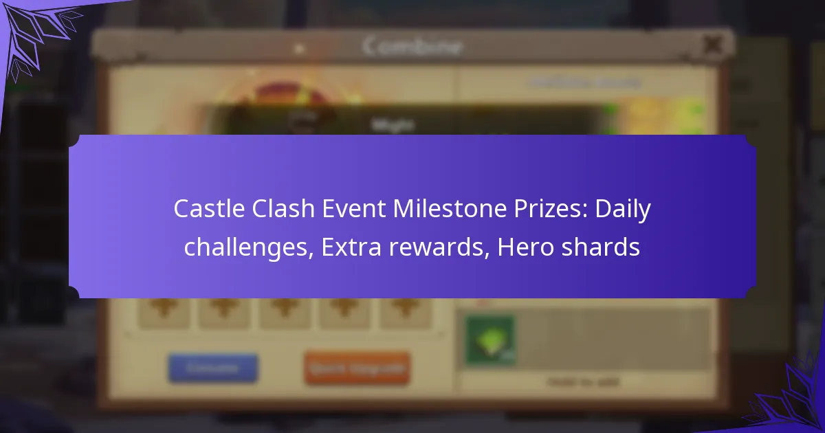 Castle Clash Event Milestone Prizes: Daily challenges, Extra rewards, Hero shards
