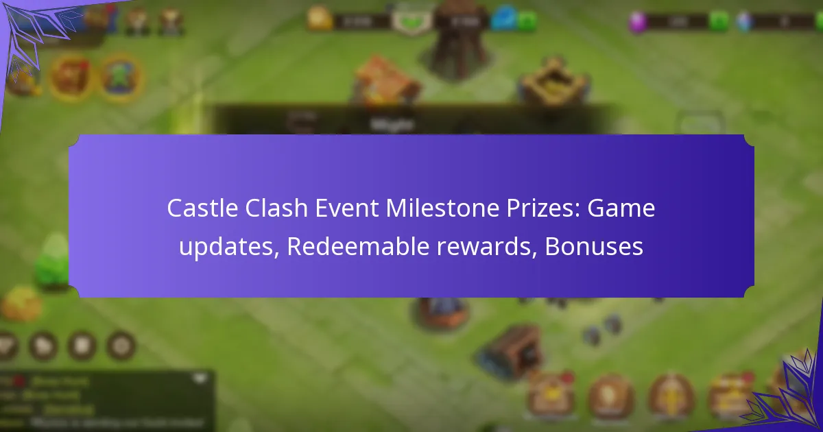 Castle Clash Event Milestone Prizes: Game updates, Redeemable rewards, Bonuses