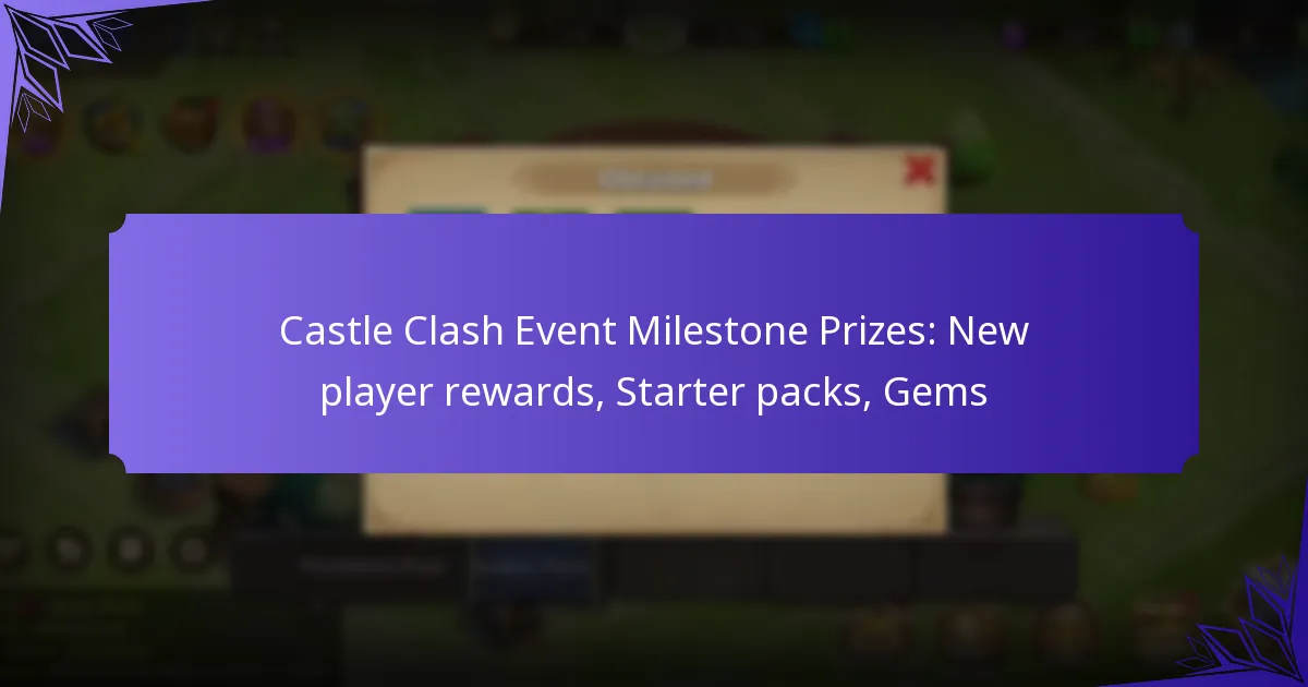 Castle Clash Event Milestone Prizes: New player rewards, Starter packs, Gems