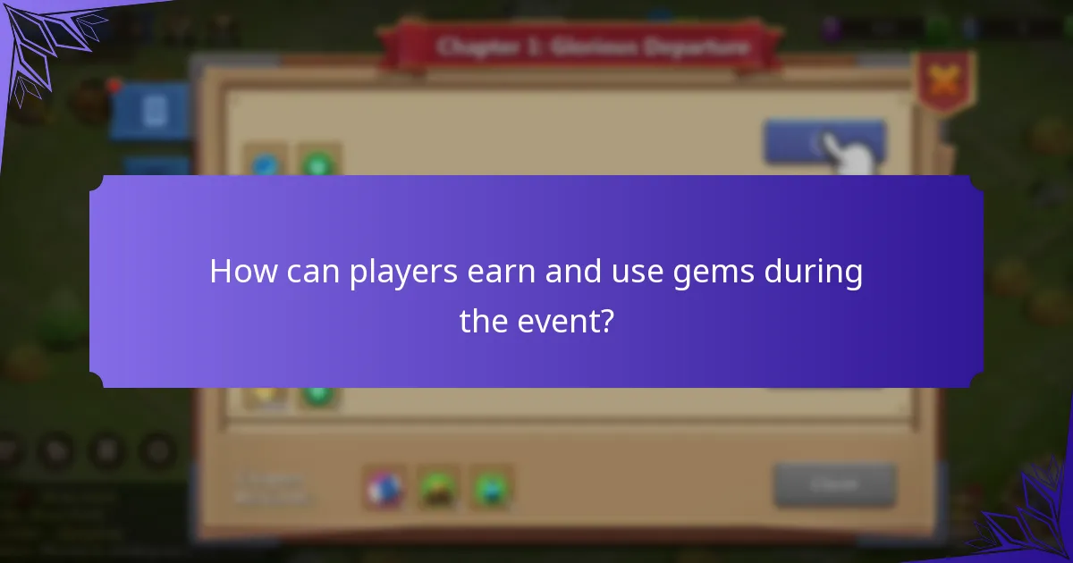 How can players earn and use gems during the event?