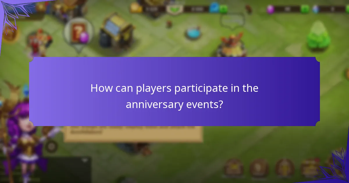 How can players participate in the anniversary events?
