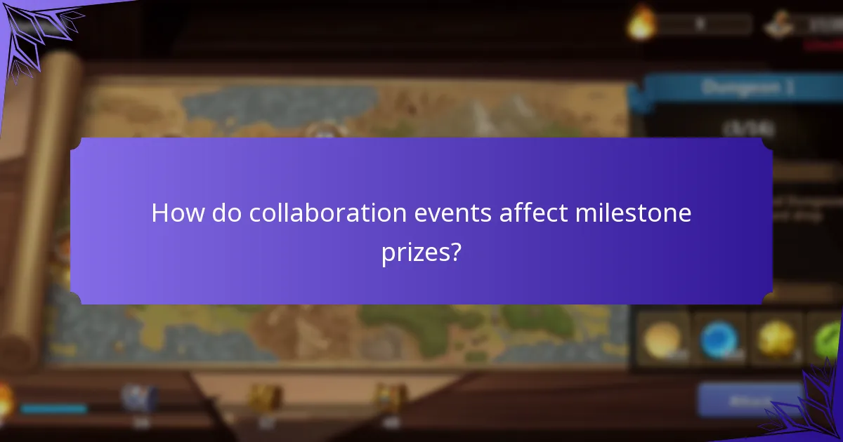 How do collaboration events affect milestone prizes?