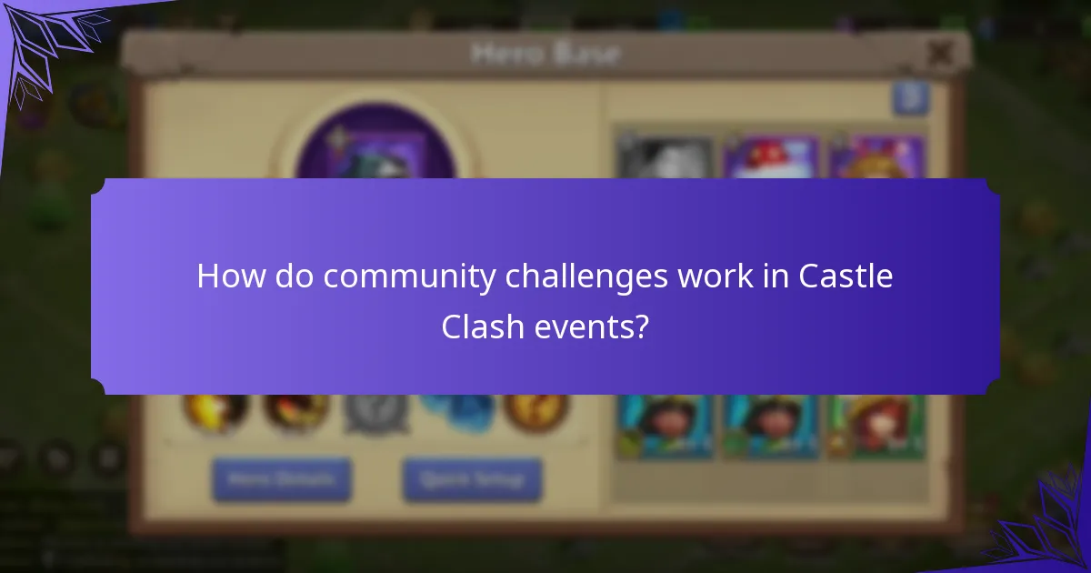 How do community challenges work in Castle Clash events?