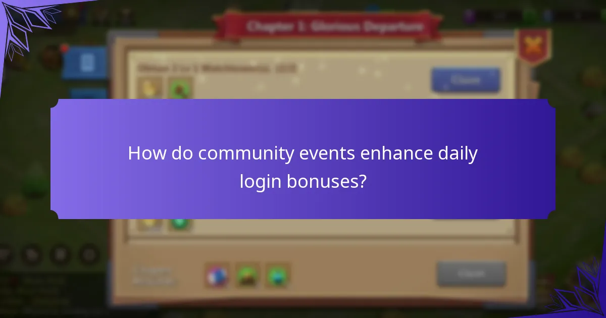 How do community events enhance daily login bonuses?
