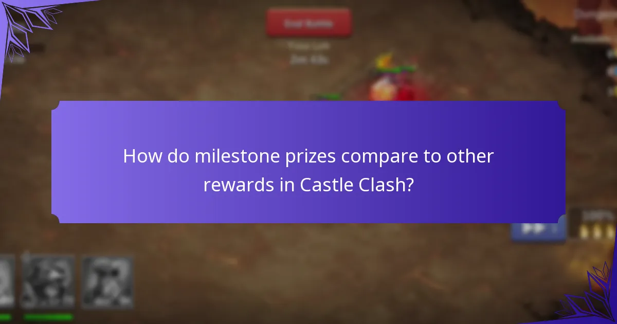How do milestone prizes compare to other rewards in Castle Clash?