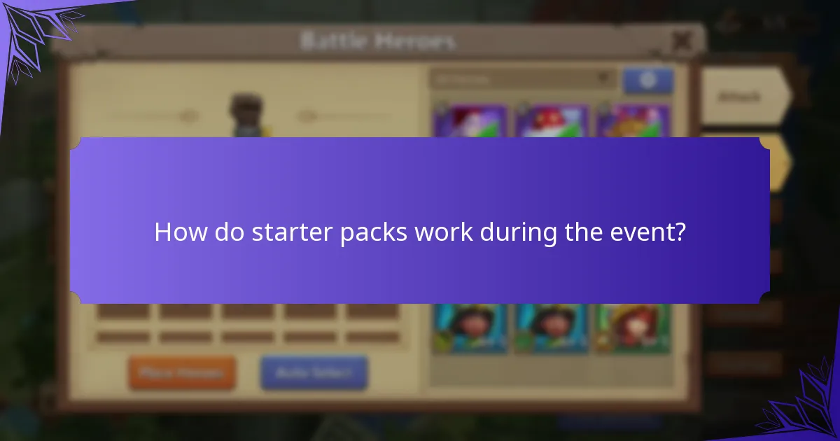 How do starter packs work during the event?