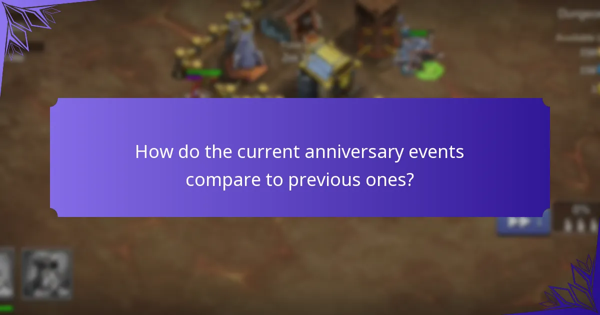 How do the current anniversary events compare to previous ones?