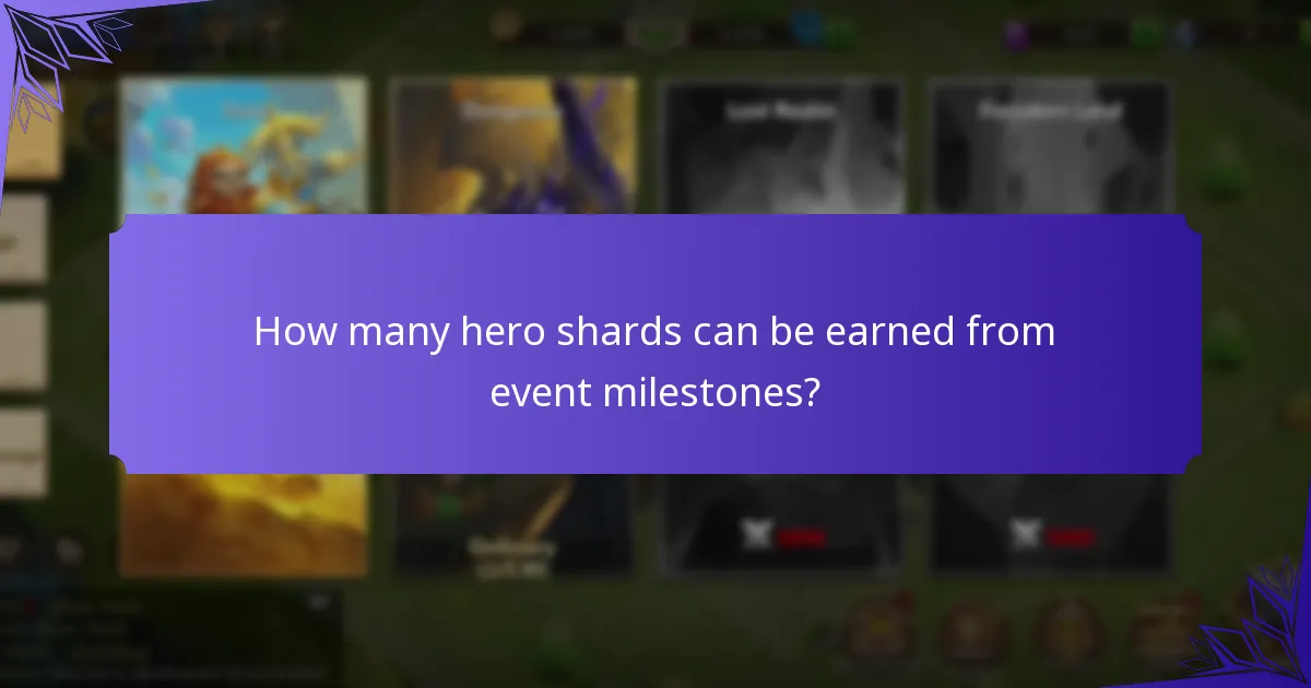How many hero shards can be earned from event milestones?