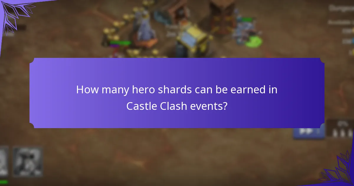 How many hero shards can be earned in Castle Clash events?