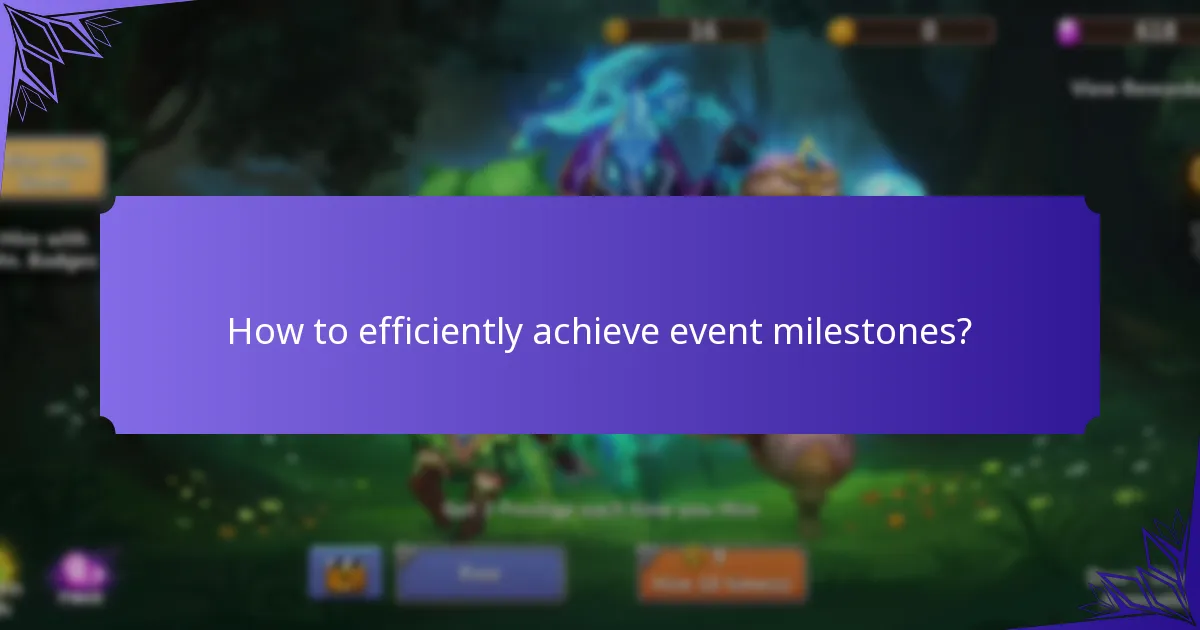 How to efficiently achieve event milestones?