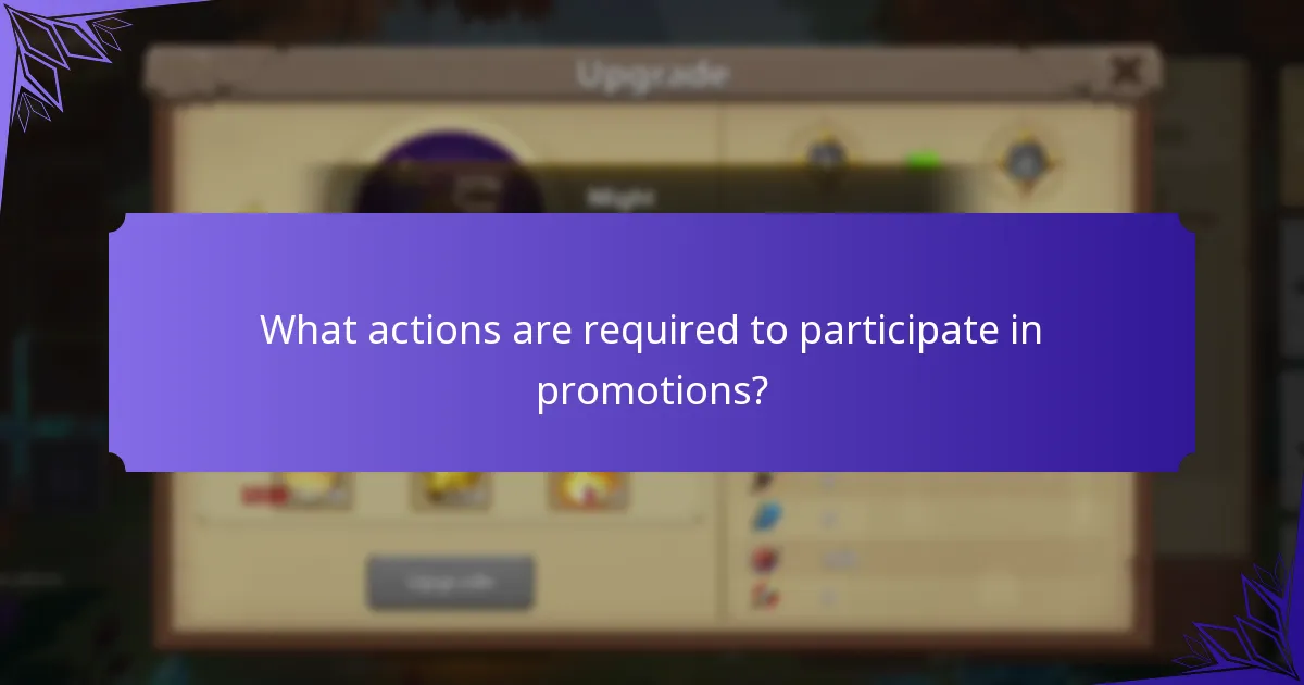 What actions are required to participate in promotions?