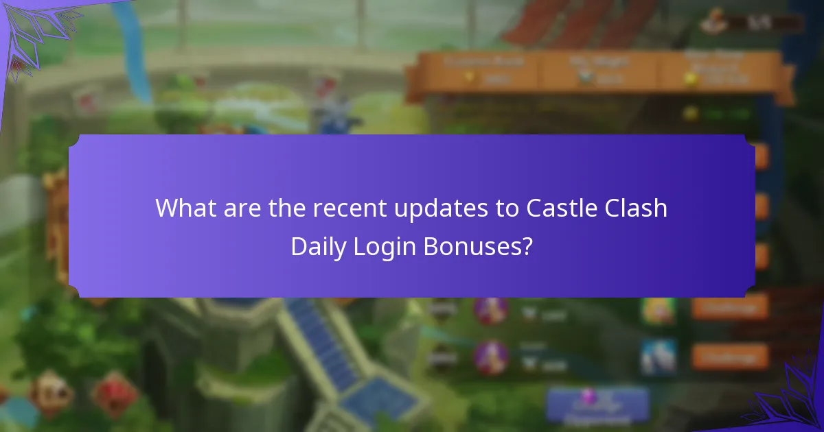 What are the recent updates to Castle Clash Daily Login Bonuses?