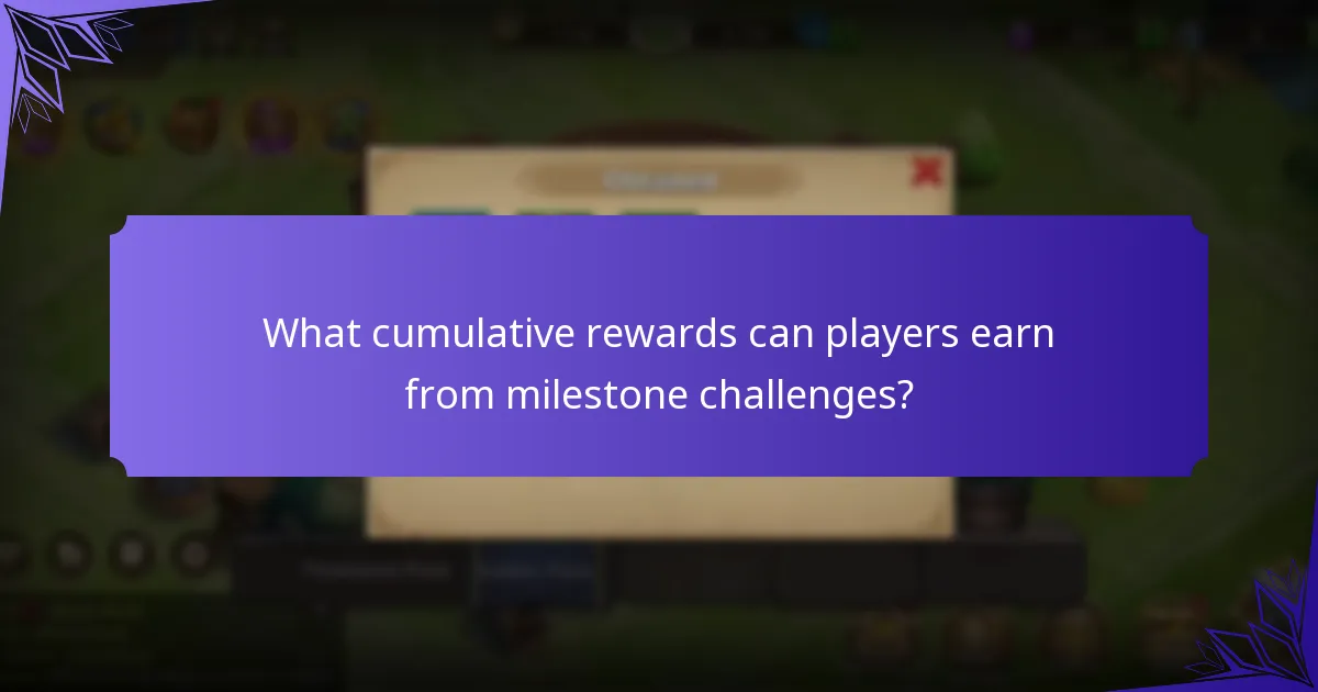 What cumulative rewards can players earn from milestone challenges?