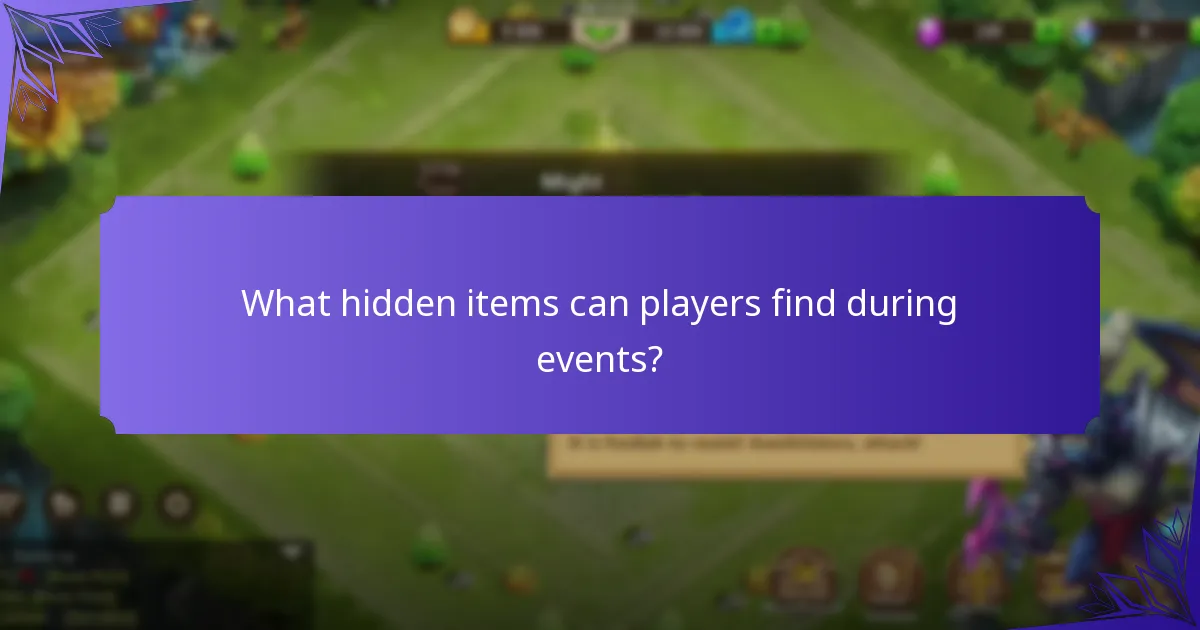 What hidden items can players find during events?