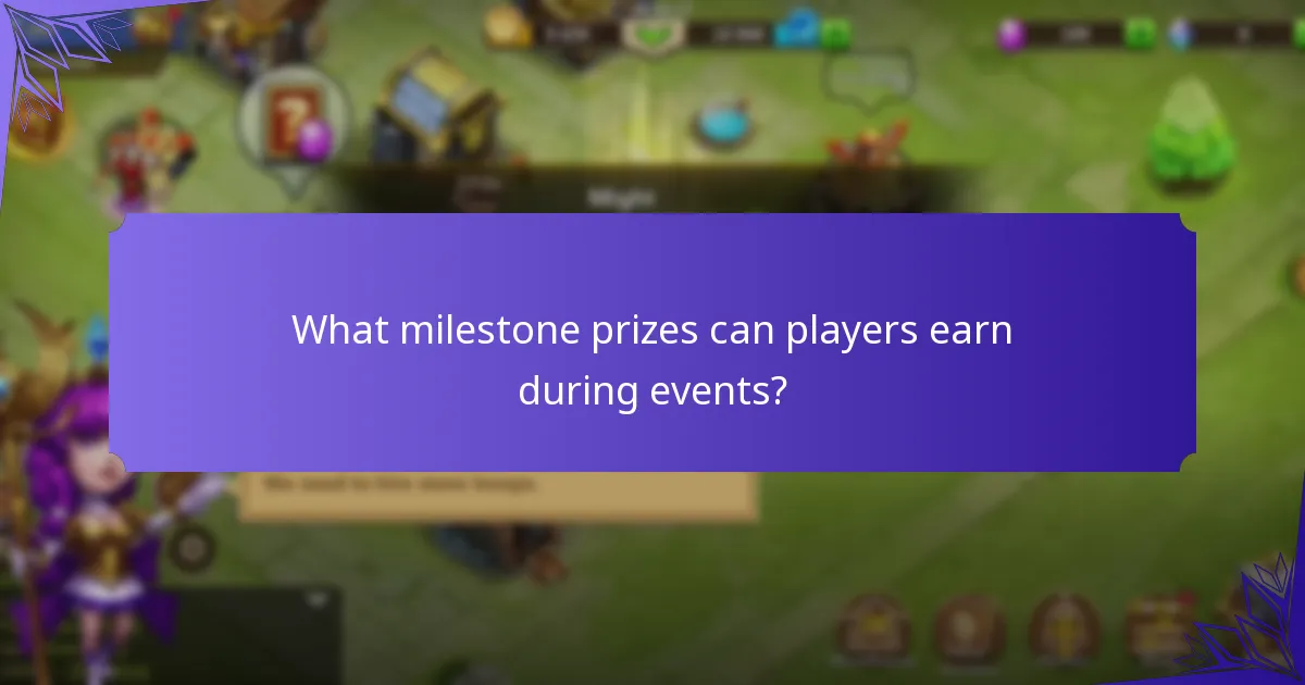 What milestone prizes can players earn during events?