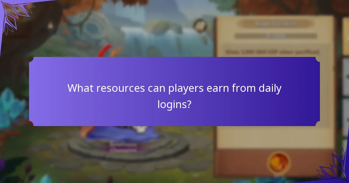 What resources can players earn from daily logins?