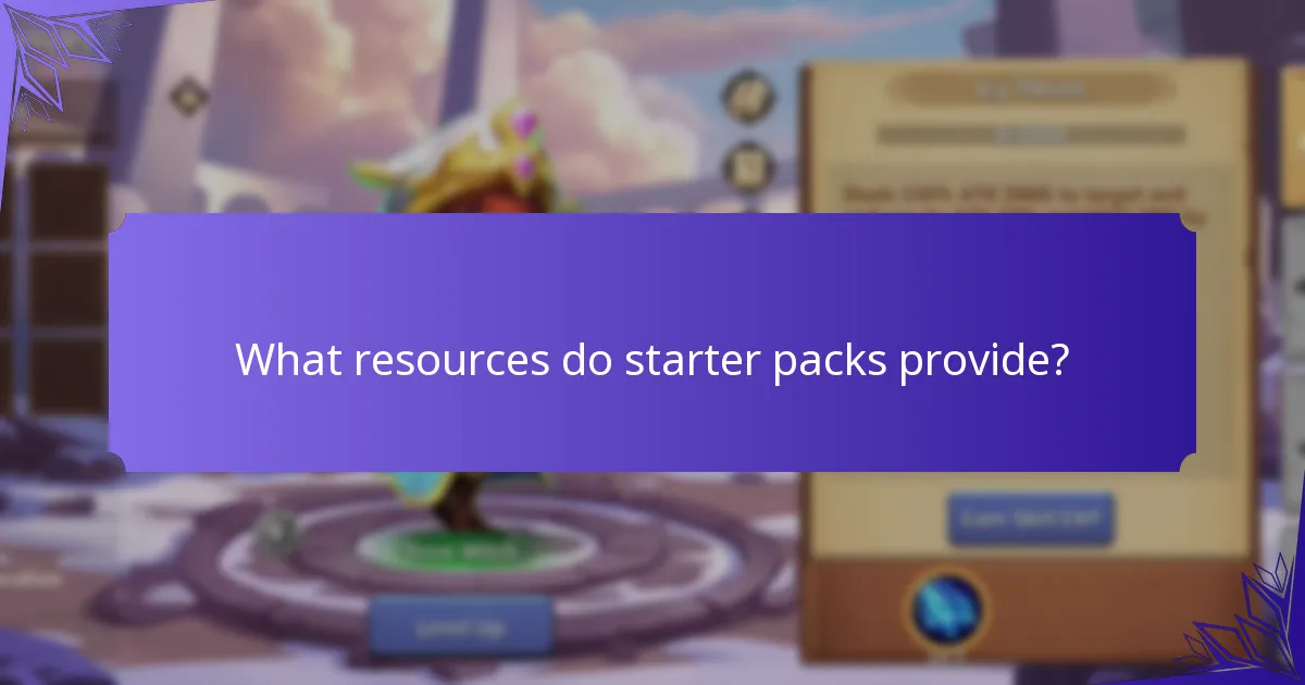 What resources do starter packs provide?
