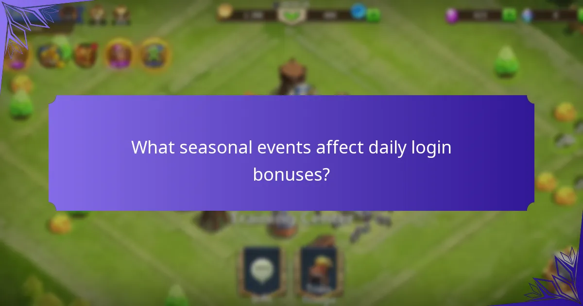 What seasonal events affect daily login bonuses?