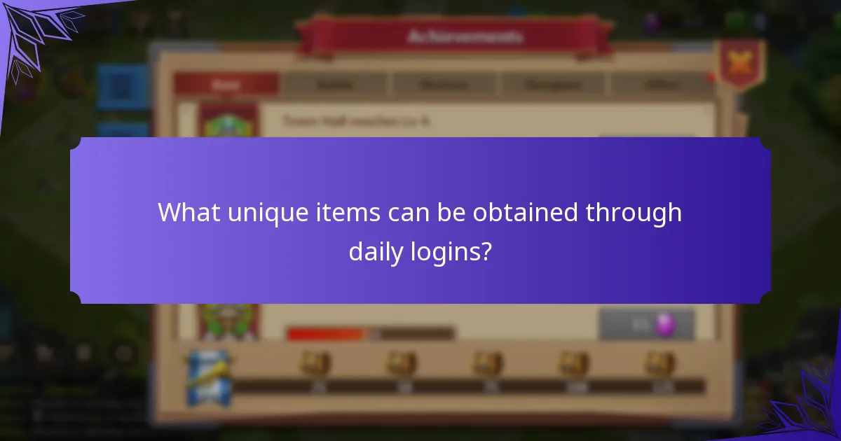 What unique items can be obtained through daily logins?