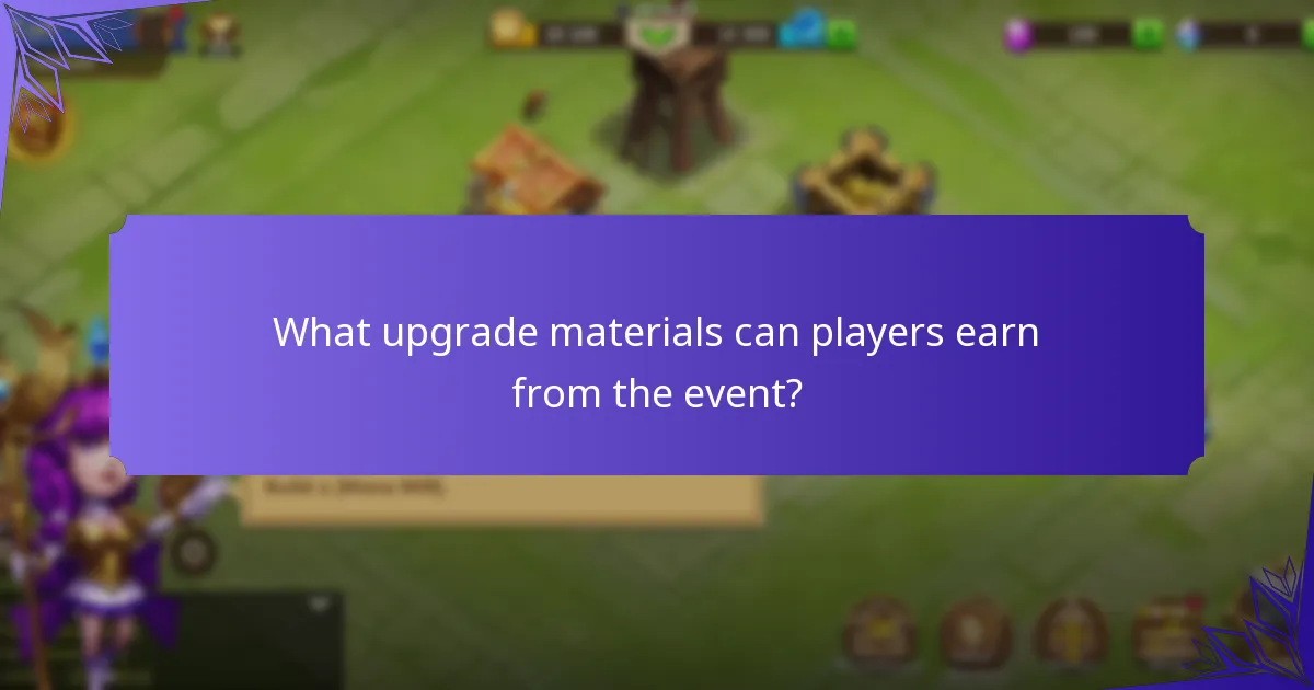 What upgrade materials can players earn from the event?