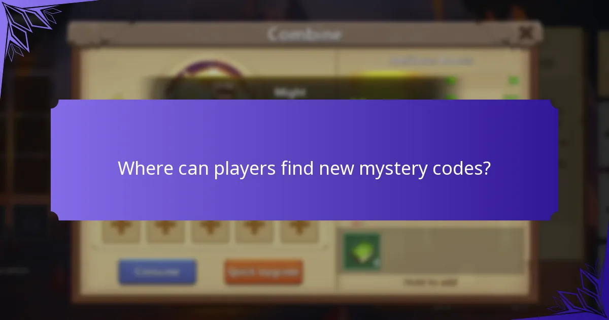 Where can players find new mystery codes?