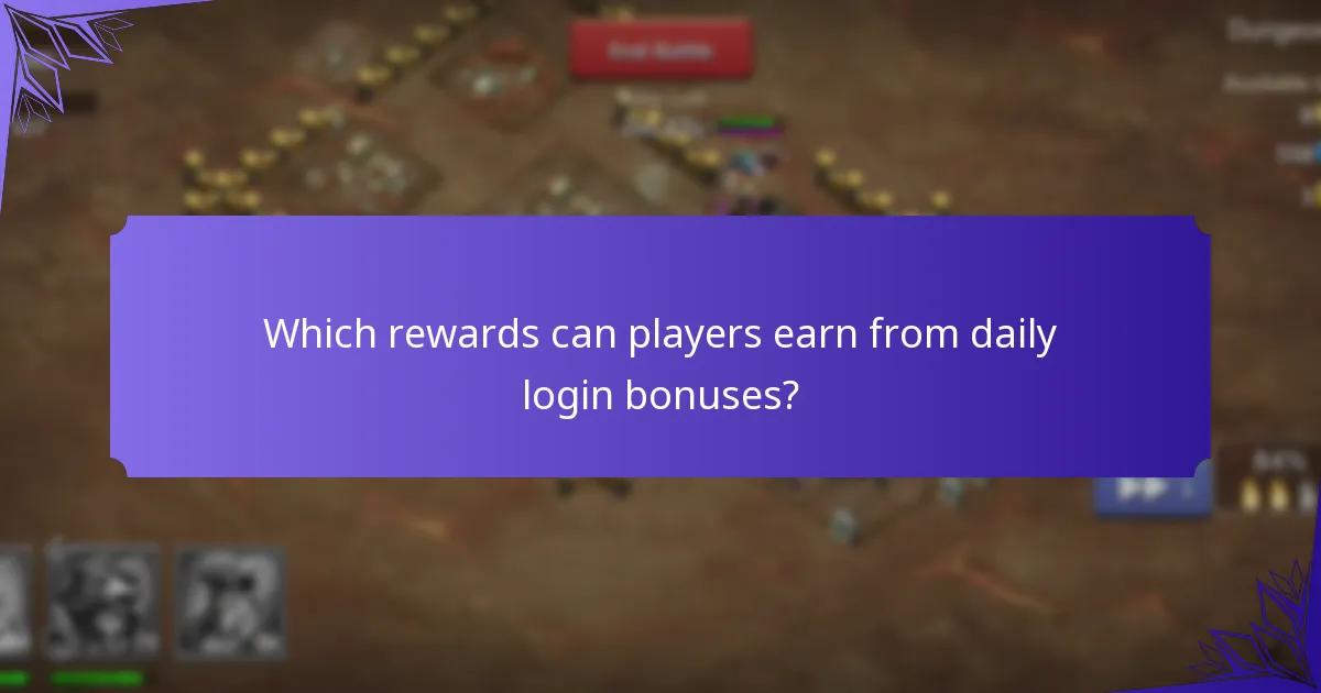 Which rewards can players earn from daily login bonuses?